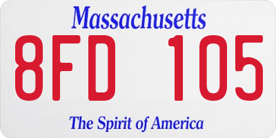 MA license plate 8FD105