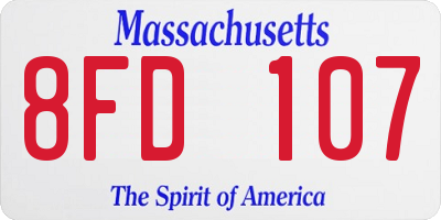 MA license plate 8FD107