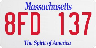 MA license plate 8FD137
