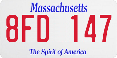 MA license plate 8FD147