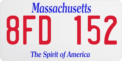 MA license plate 8FD152