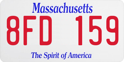 MA license plate 8FD159