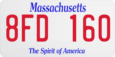 MA license plate 8FD160