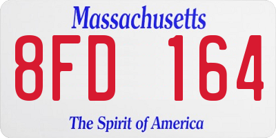 MA license plate 8FD164