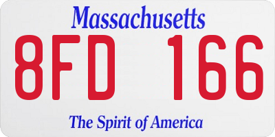 MA license plate 8FD166