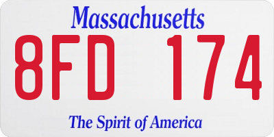 MA license plate 8FD174
