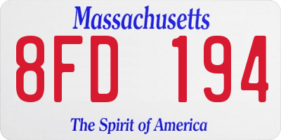 MA license plate 8FD194