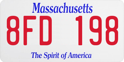 MA license plate 8FD198
