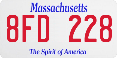 MA license plate 8FD228