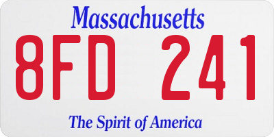 MA license plate 8FD241