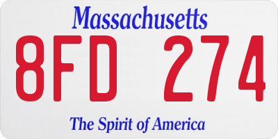 MA license plate 8FD274