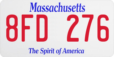 MA license plate 8FD276