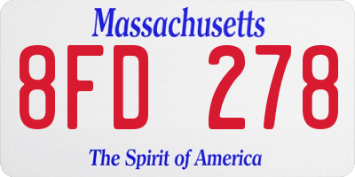 MA license plate 8FD278