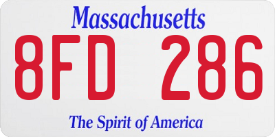 MA license plate 8FD286