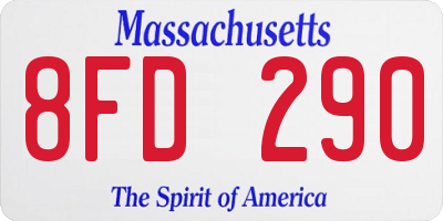MA license plate 8FD290