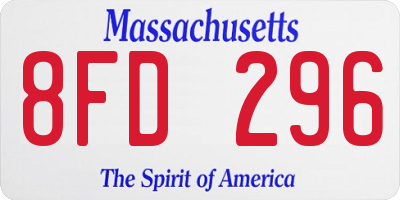 MA license plate 8FD296