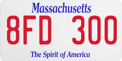 MA license plate 8FD300