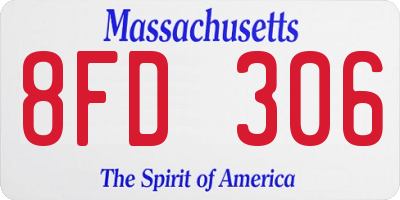MA license plate 8FD306