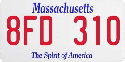 MA license plate 8FD310