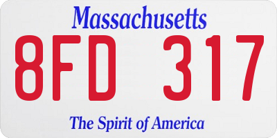 MA license plate 8FD317