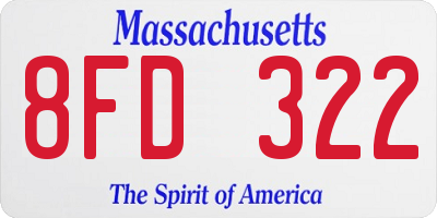 MA license plate 8FD322