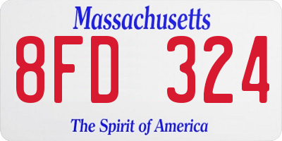 MA license plate 8FD324