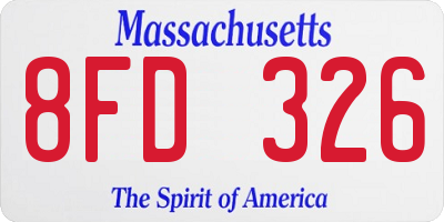 MA license plate 8FD326