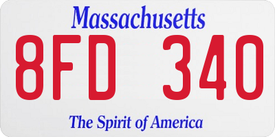 MA license plate 8FD340