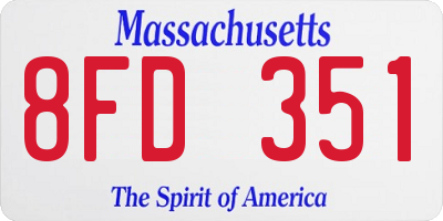MA license plate 8FD351
