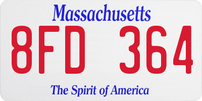 MA license plate 8FD364
