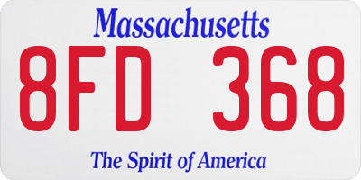 MA license plate 8FD368