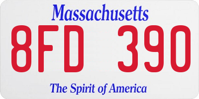 MA license plate 8FD390