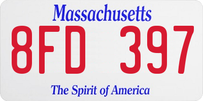 MA license plate 8FD397