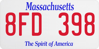 MA license plate 8FD398