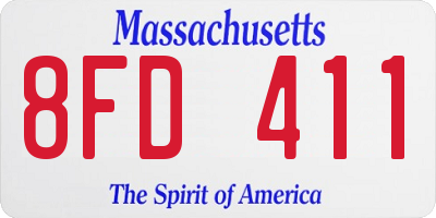 MA license plate 8FD411