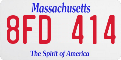 MA license plate 8FD414