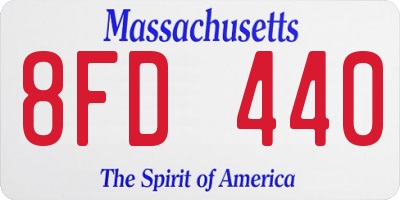 MA license plate 8FD440