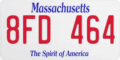 MA license plate 8FD464