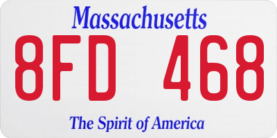 MA license plate 8FD468