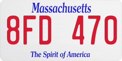 MA license plate 8FD470