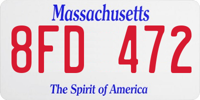 MA license plate 8FD472