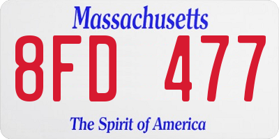MA license plate 8FD477