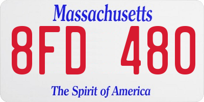 MA license plate 8FD480