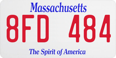 MA license plate 8FD484