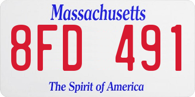 MA license plate 8FD491