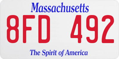MA license plate 8FD492