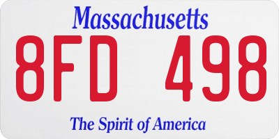 MA license plate 8FD498