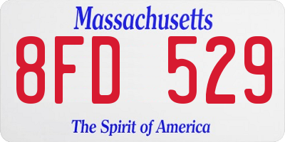 MA license plate 8FD529