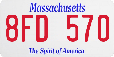 MA license plate 8FD570