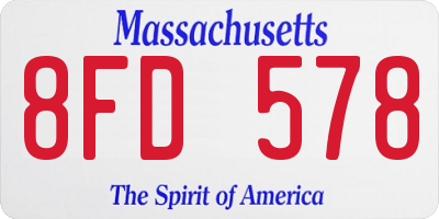 MA license plate 8FD578